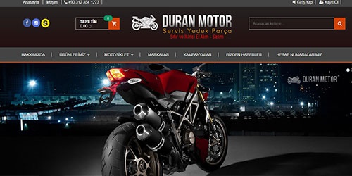 Duran Motor web sayfası açıldı.